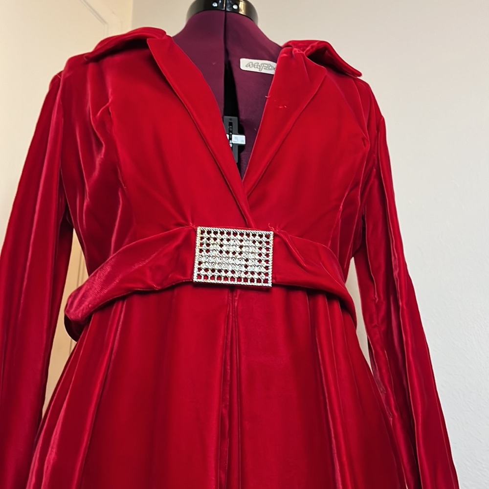 Sumptuous red velvet palazzo pants jumpsuit